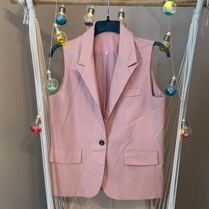 Pink Sleeveless Blazer Vest. Large
